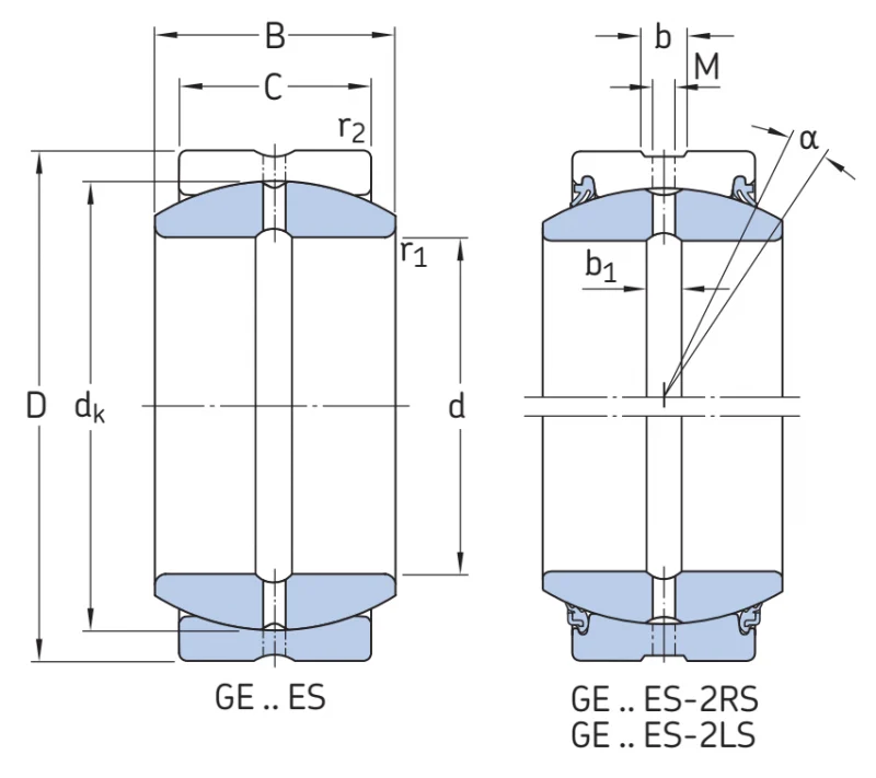 Радиальный сферический подшипник скольжения GE 240 ES-2LS SKF