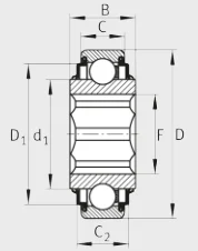 Шариковый радиальный подшипник SK104-207-KRR-L402/70-AH12 INA