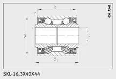 Шариковый подшипник с четырехточечным контактом SKL-16,3X40X44-IA01 INA