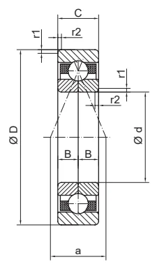 Однорядный радиально-упорный шариковый подшипник QJ 211 FM A&S - Fersa