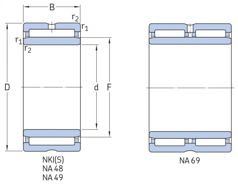 Игольчатый подшипник с сепаратором в сборе NKI90/26 SKF