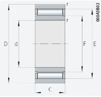 Игольчатый подшипник с сепаратором в сборе NAO70X100X30-XL INA