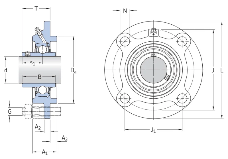 Фланцевый корпусный узел для комбайнов FYC30TF SKF