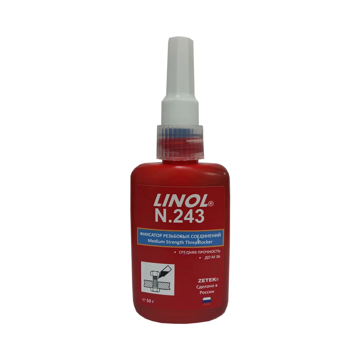 Резьбовой фиксатор средней прочности LINOL N.243 50G