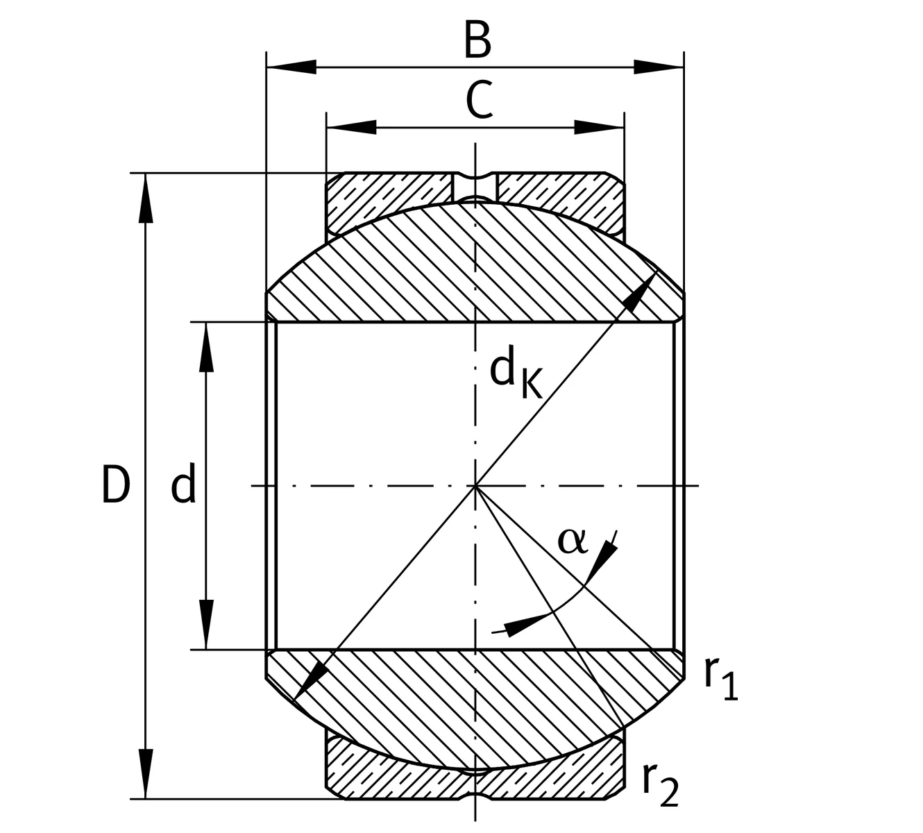 Сферический подшипник скольжения GE10-PB INA