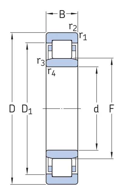 Цилиндрический роликовый однорядный подшипник NU319ECM/C3VL0241 SKF