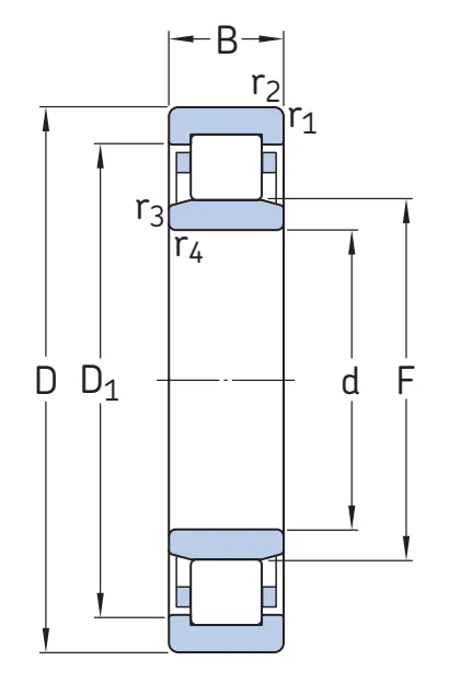 Цилиндрический роликовый однорядный подшипник NU 1008 ML/HC5C3 SKF