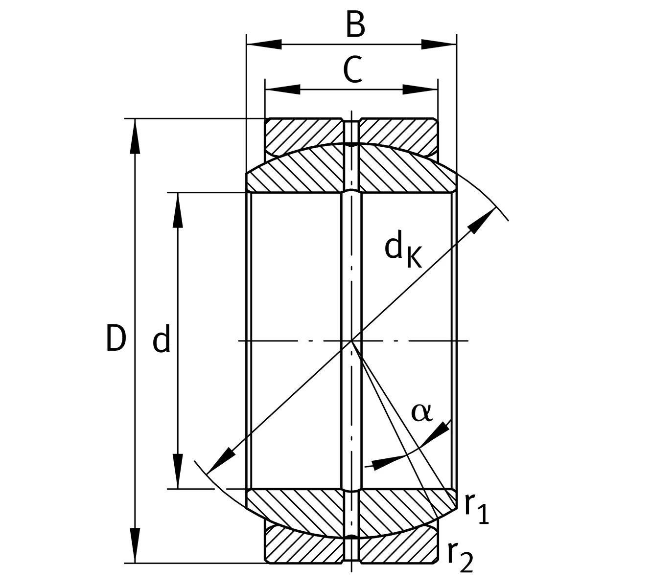 Сферический подшипник скольжения GE40-DO INA
