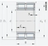 Цилиндрический роликовый двухрядный подшипник SL185016-XL INA