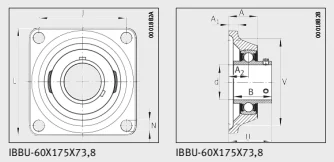 Разъемные корпуса IBBU-60X175X73,8-IA03 INA