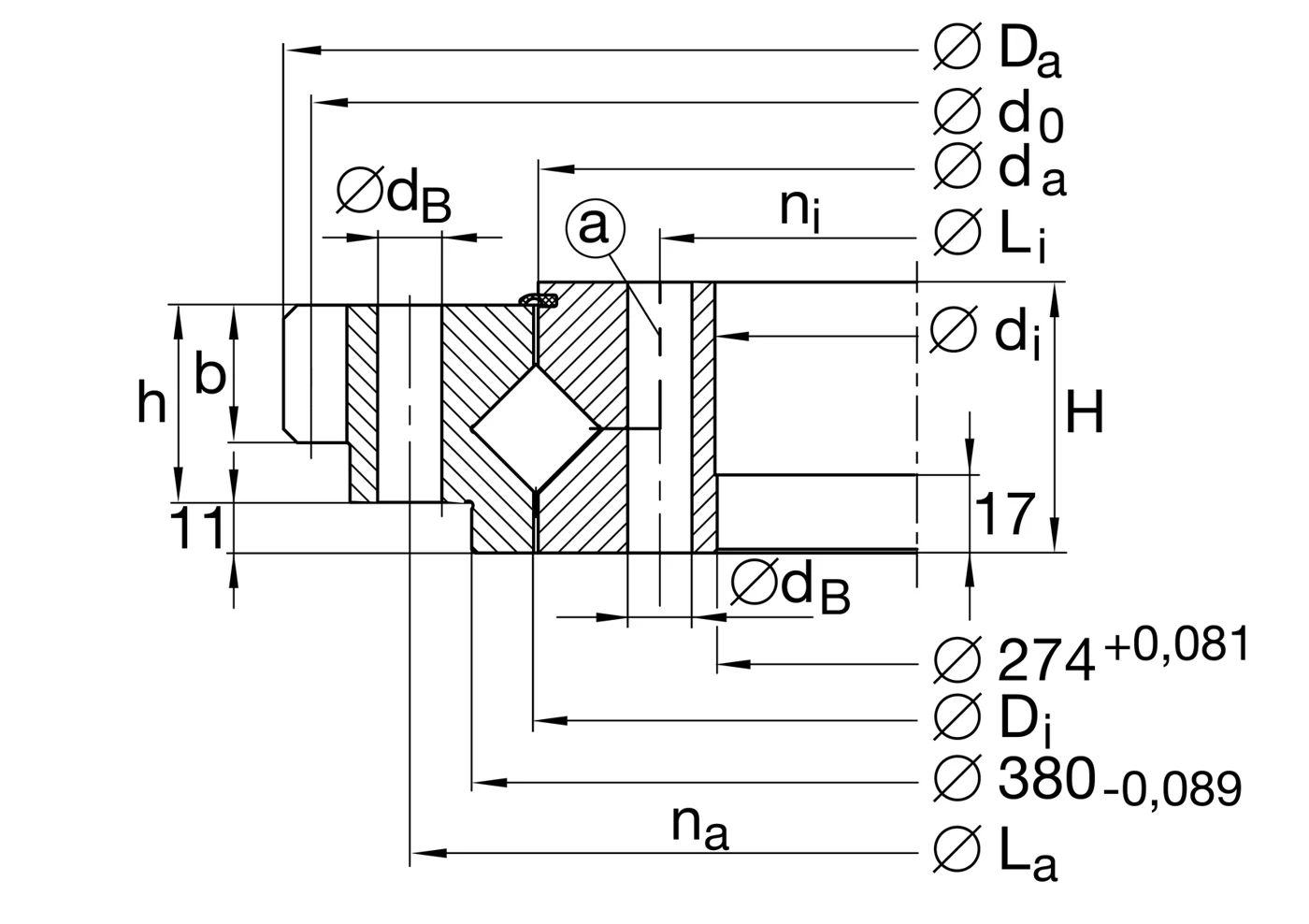 Специальный подшипник XA200352-H INA