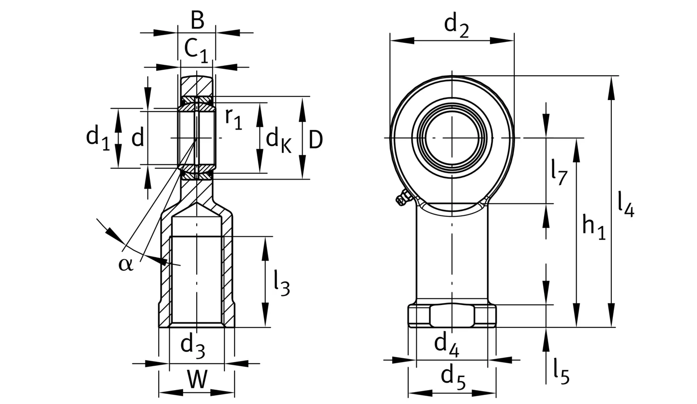 Шарнирные головки GIR45-DO-2RS INA