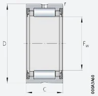 Игольчатый подшипник с сепаратором в сборе RNA4906-2RSR-XL INA