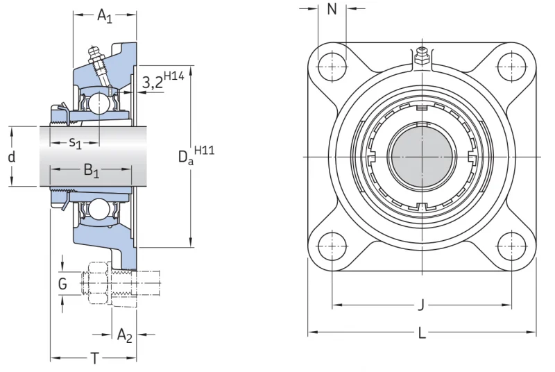 Фланцевый корпусный узел для комбайнов FYJ50KF SKF