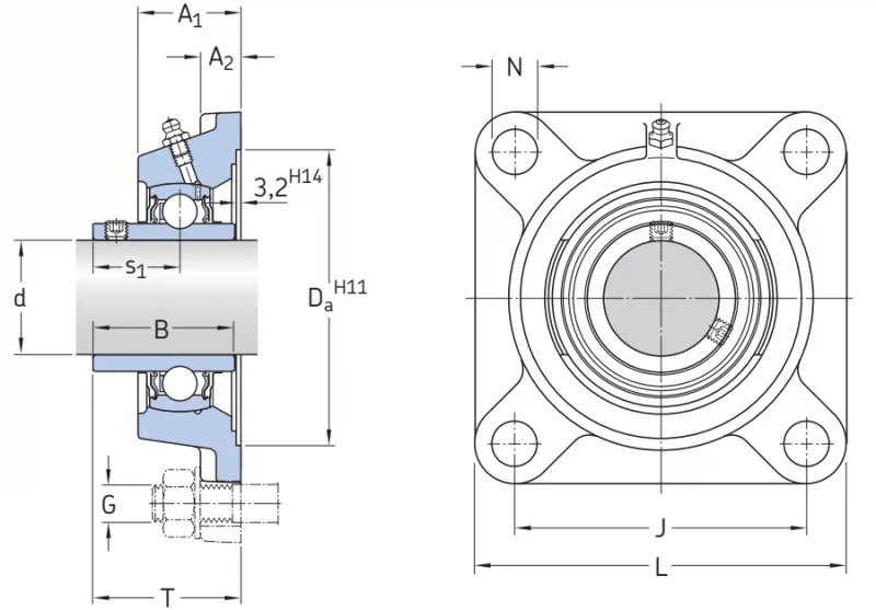 Фланцевый корпусный узел для комбайнов FY2.7/16TF SKF