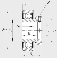 Шариковый радиальный подшипник RA104-206-NPP-B INA