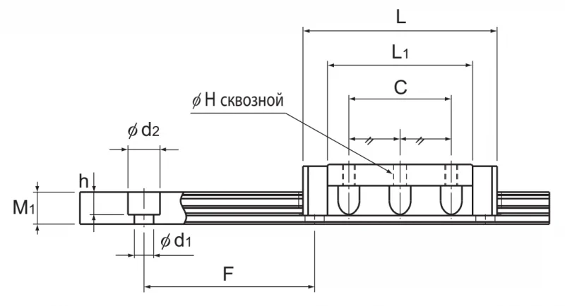 Шариковый подшипник линейного перемещения THK SHW 14CAM1 THK — изображение 2