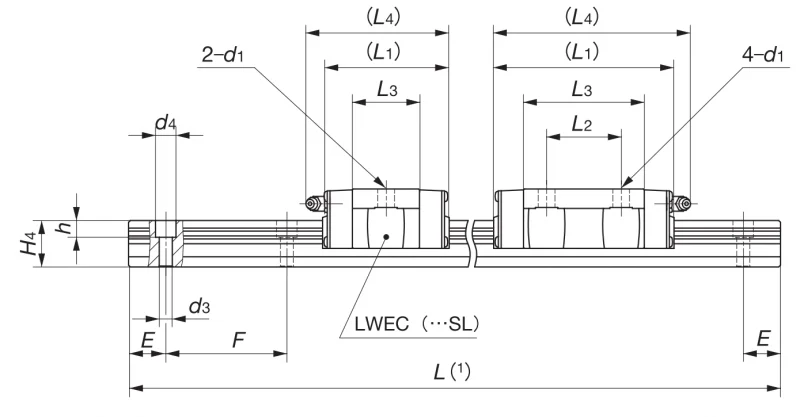 Шариковый подшипник линейного перемещения LWEC 30 С1TCS2 IKO — изображение 2