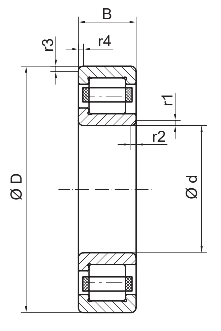 Цилиндрический роликовый однорядный подшипник NJ 210 F A&S - Fersa