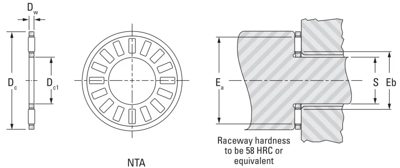 Игольчатый упорный подшипник NTA-4458 Torrington