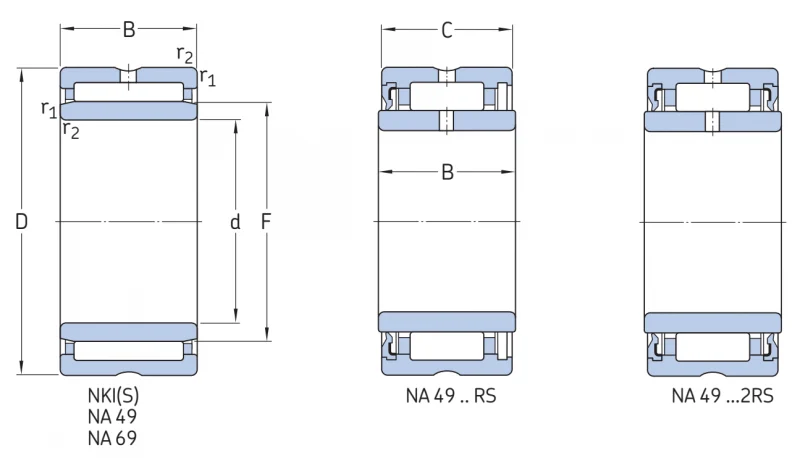 Игольчатый подшипник с сепаратором в сборе NA6904 SKF