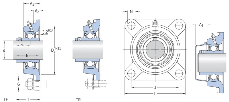 Фланцевый корпусный узел для комбайнов FY45TR SKF
