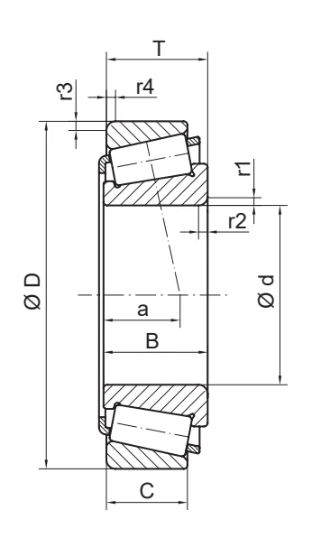 Однорядный конический роликовый подшипник 09074/09194 A&S - Fersa
