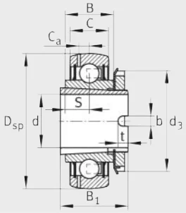 Шариковый радиальный подшипник GSH35-XL-2RSR-B INA