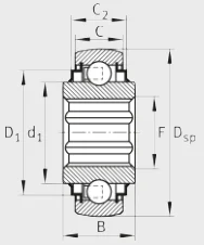 Шариковый радиальный подшипник SKE17-204-KRR-B INA