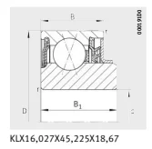 Шариковый подшипник с четырехточечным контактом KLX16,027X45,225X18,67-IA01 INA