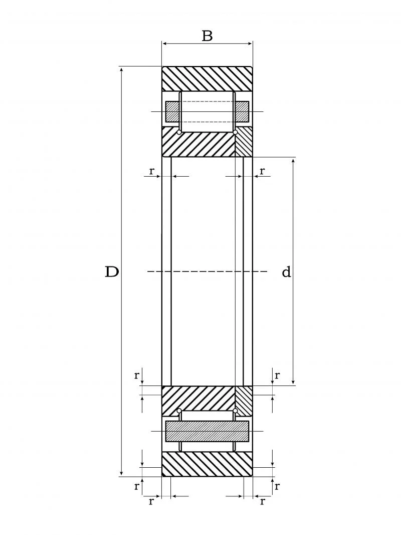 Цилиндрический роликовый однорядный подшипник NJ2322EMAC3 Timken