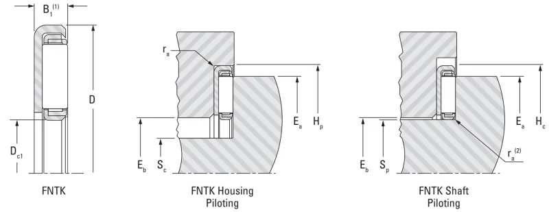 Игольчатый упорный подшипник FNTK-5072 Torrington