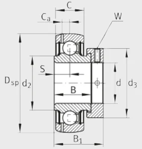 Шариковый радиальный подшипник GRAE50-XL-NPP-B INA