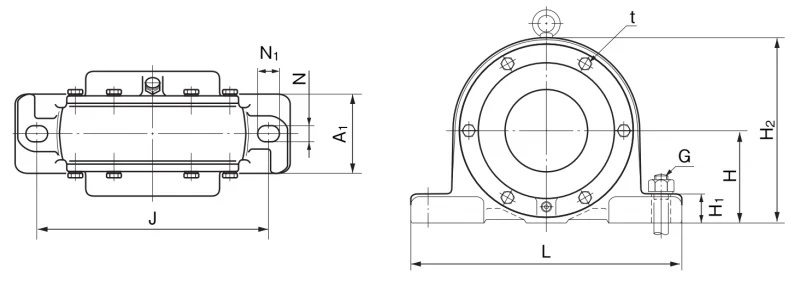 Подшипниковый узел цельного типа V100C50-0 Nachi