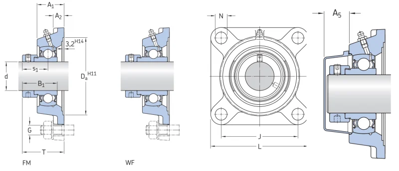 Фланцевый корпусный узел для комбайнов FY35WF SKF