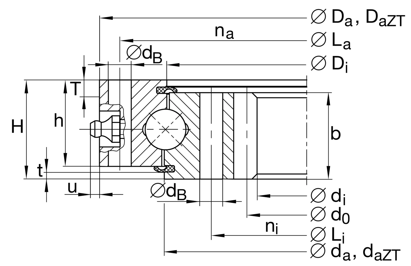 Опорно-поворотный подшипник VI160288-N INA