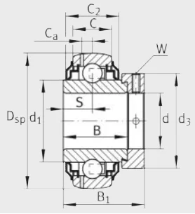 Шариковый радиальный подшипник GE35-XL-KRR-B-2C INA