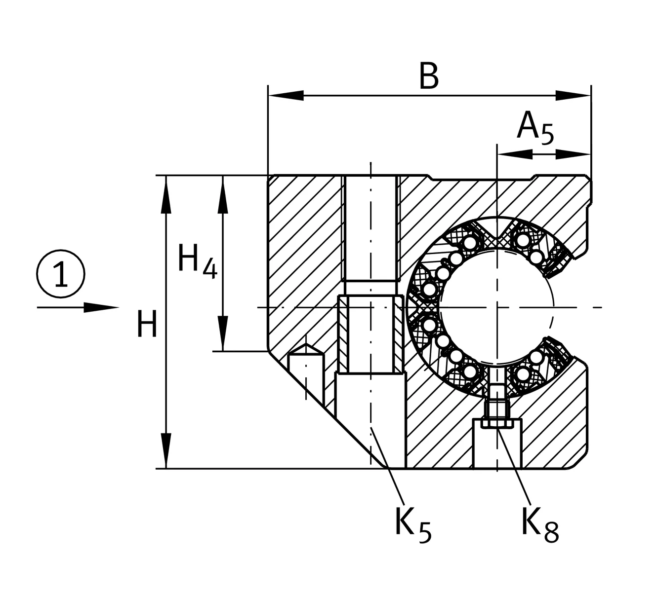 Шариковый подшипник линейного перемещения KGSCS50-PP-AS INA