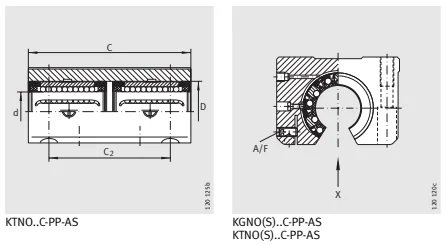 Линейный шарикоподшипник и корпусный узл KTNOS 30 C-PP-AS INA