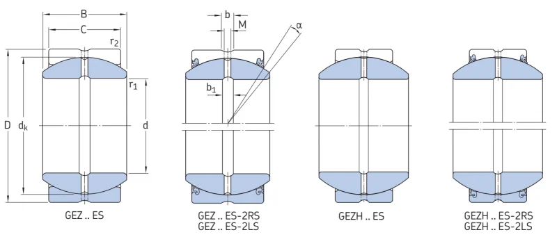 Радиальный сферический подшипник скольжения GEZH 508 ES-2RS SKF