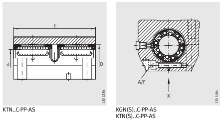 Линейный шарикоподшипник и корпусный узл KTN 16 C-PP-AS INA