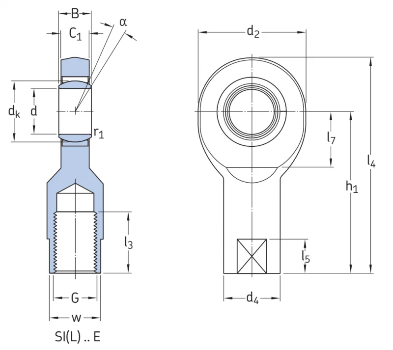 Шарнирный наконечник с внутренней резьбой SILA 45 ES-2RS SKF