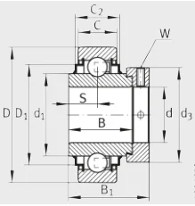 Шариковый радиальный подшипник E45-XL-KRR INA