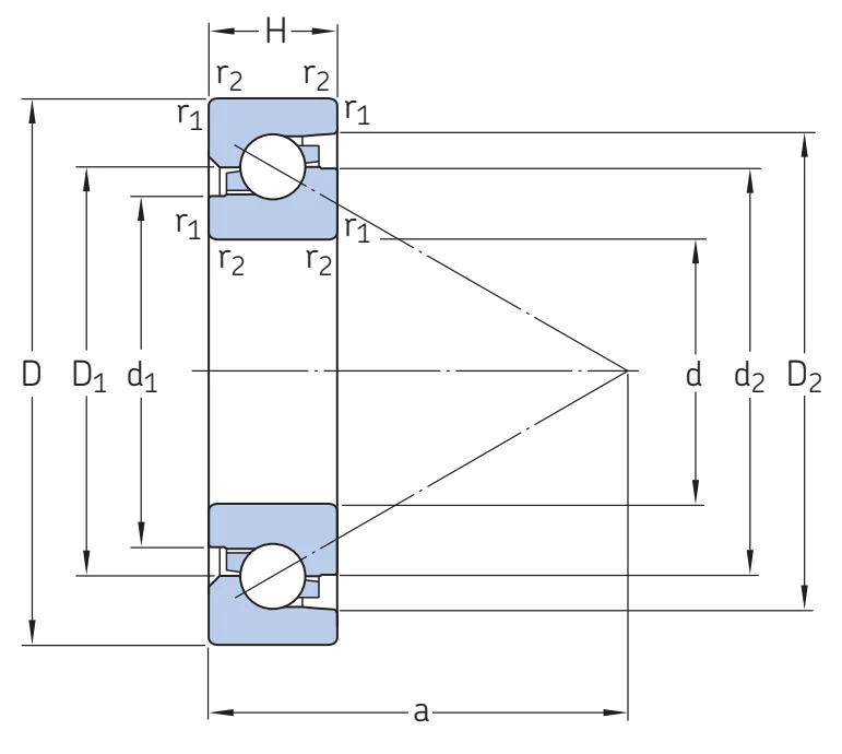 Однорядный радиально-упорный шариковый подшипник BSD3572C SKF
