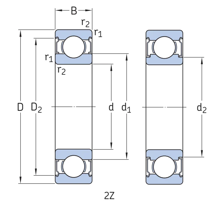 Шариковый радиальный подшипник W 638/4 X-2Z SKF