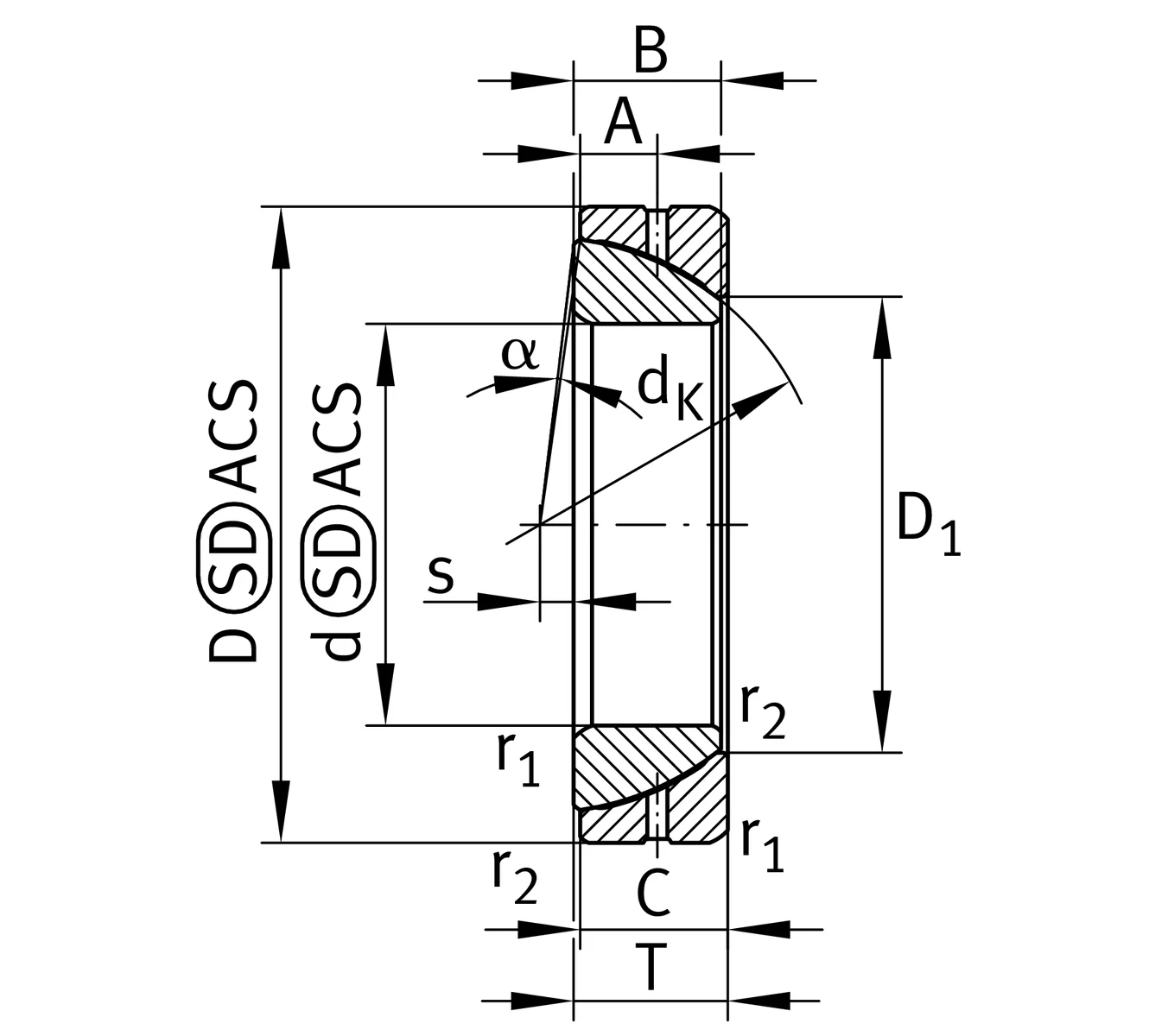 Сферический подшипник скольжения GE140-SX INA