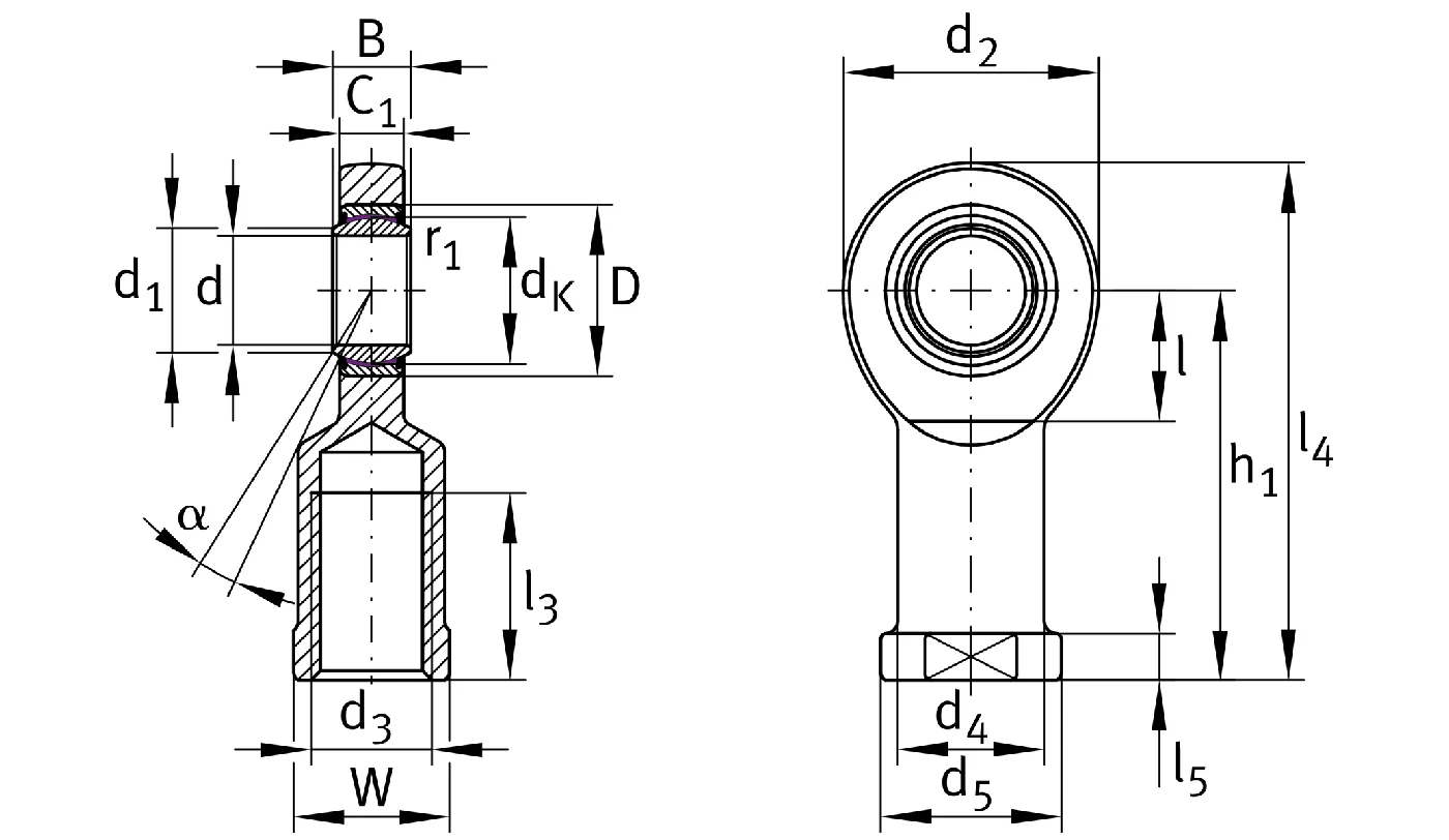 Шарнирные головки GIL30-UK-2RS-A INA