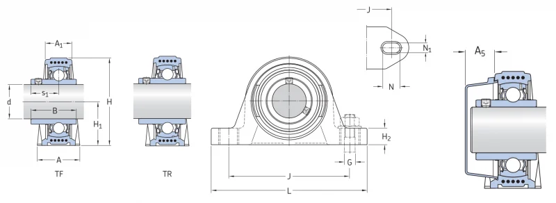 Подшипниковый узел Y серии с резьбовыми отверстиями SYK20TF SKF