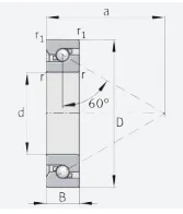Однорядный радиально-упорный шариковый подшипник BSB045075-T INA