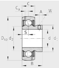 Шариковый радиальный подшипник GAY100-NPP-B-AS2/V INA